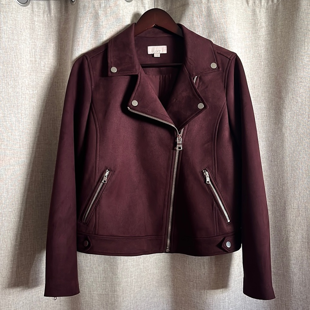 Boxy Purple Moto Jacket